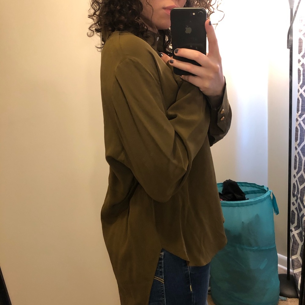 NEW! French connection Green silk blouse